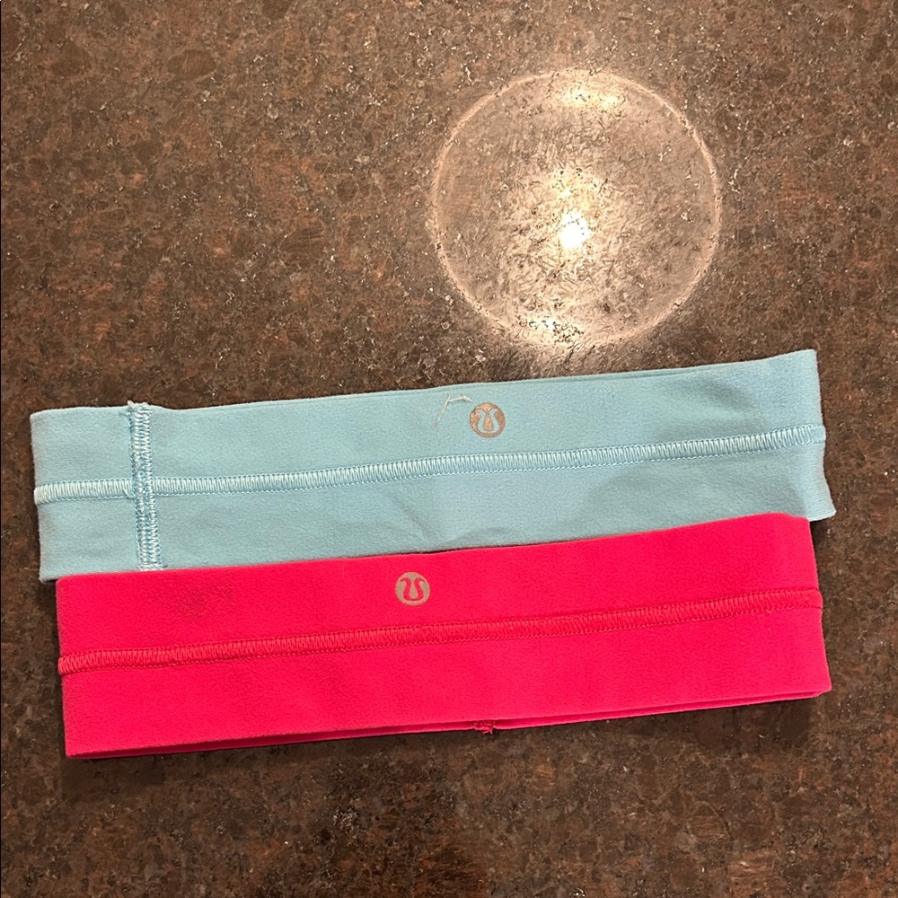 Lululemon Athletica Aqua and Hot pink Headbands